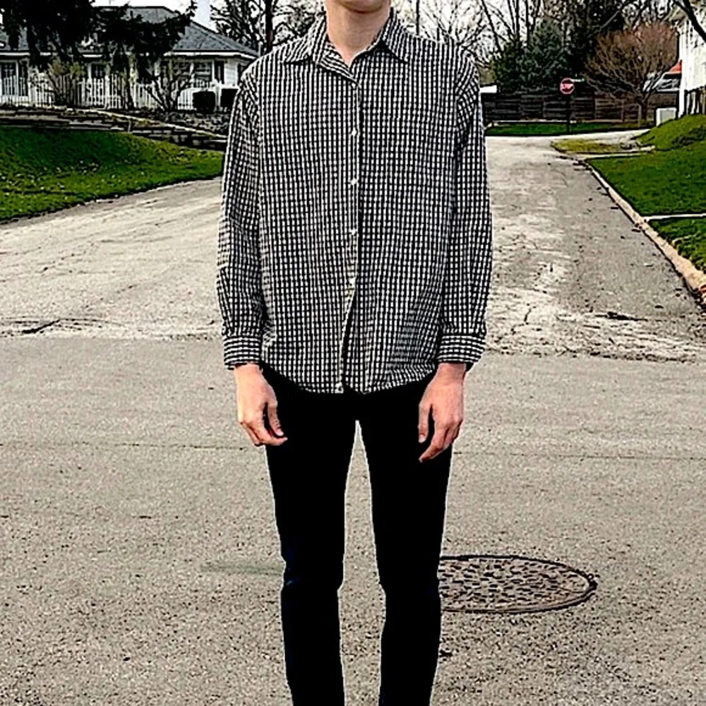 - J.Crew M Black Plaid Poplin Button Up Shirt! NEW!